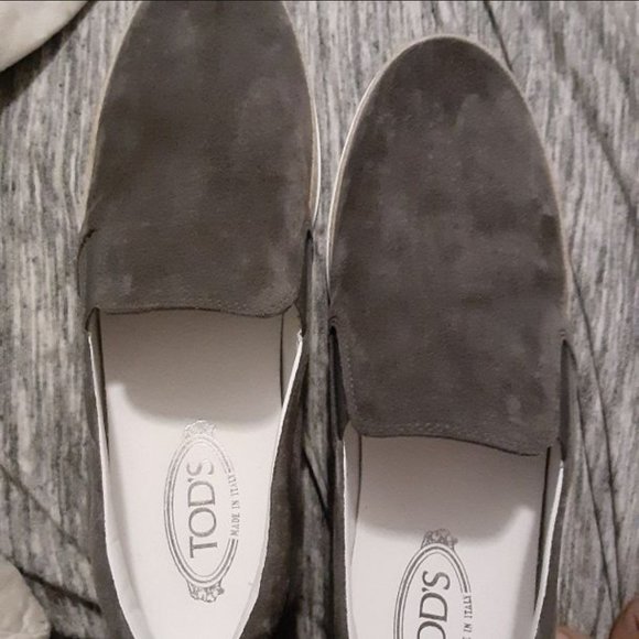 TODS MEN'S 10 1/2 GREY LOAFERS - Picture 1 of 6